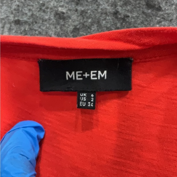 ME + EM Cotton Slub Red Maxi Dress- Size 2 - Picture 4 of 5